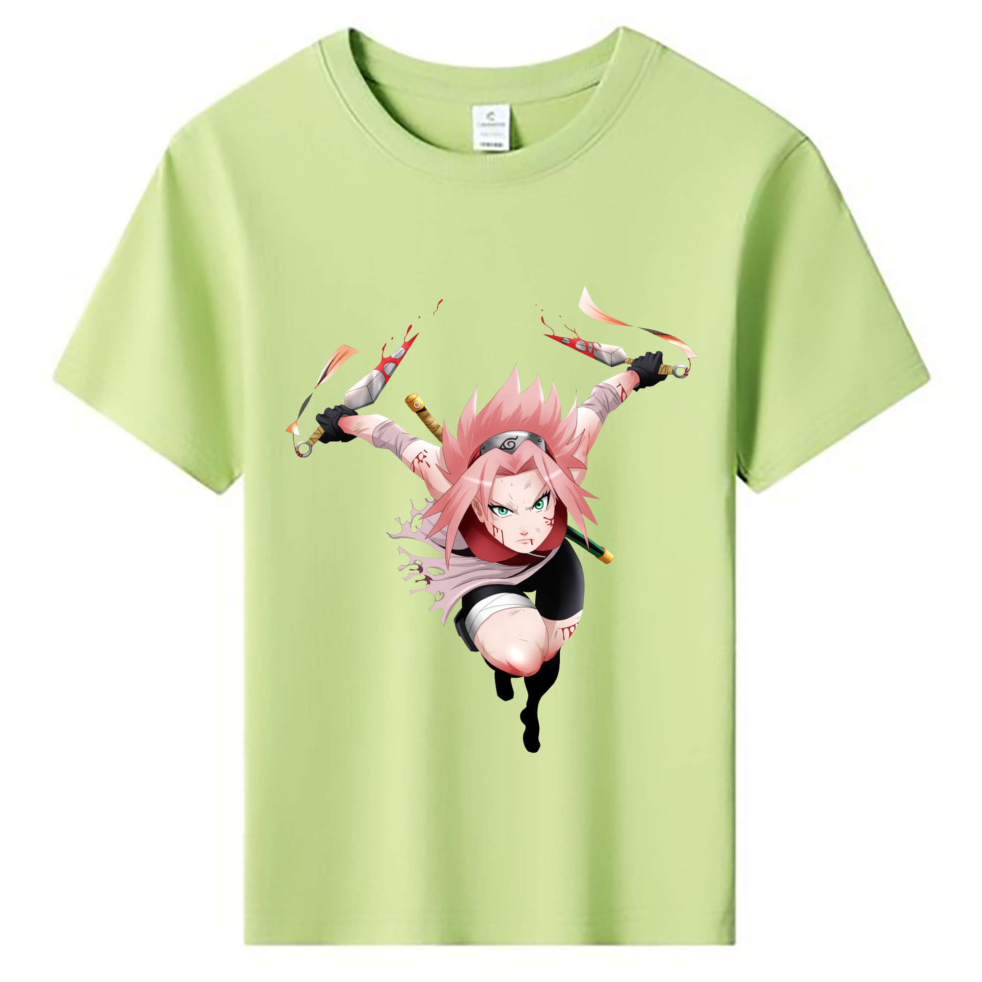 （画像用） NARUTO -ナルト- 春野サクラ Haruno Sakura 綿100％キッズTシャツ（フロントプリント）